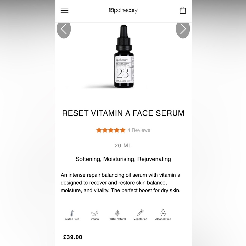 Ilapothecary Reset Vitamin A Serum